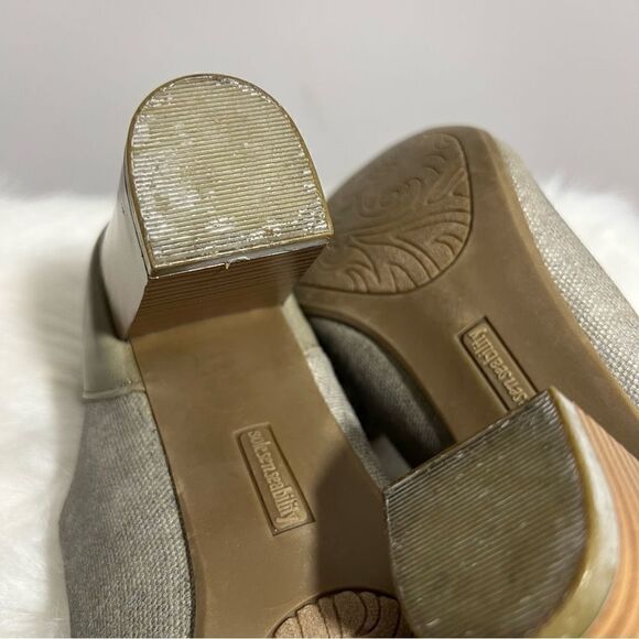 Sole Sensability Memory Foam Peep Toe Ankle‎ Strap Wooden Heel Shoe - 8.5M - Picture 16 of 16